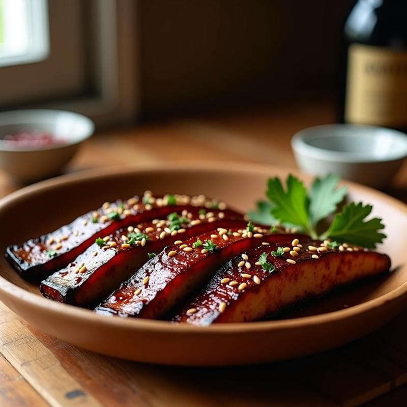 Costillas de Berenjena al BBQ: Receta Vegana en Airfryer con Textura Carnosas
