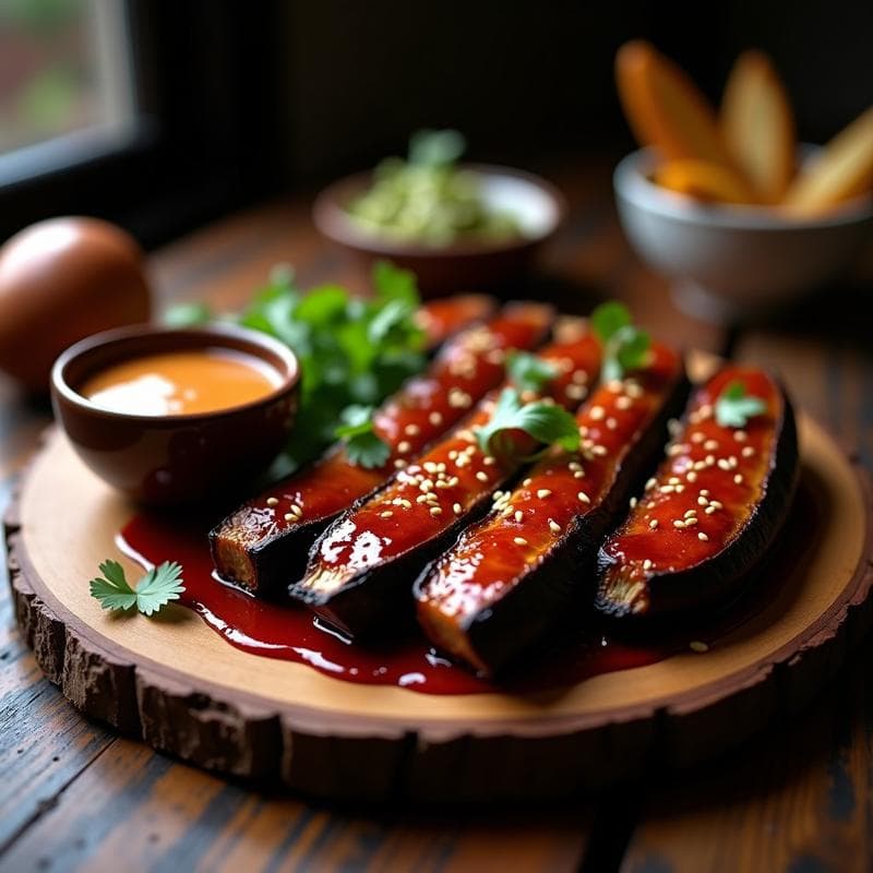 Costillas de Berenjena al BBQ con Salsa de Chipotle: Receta Vegana en Horno