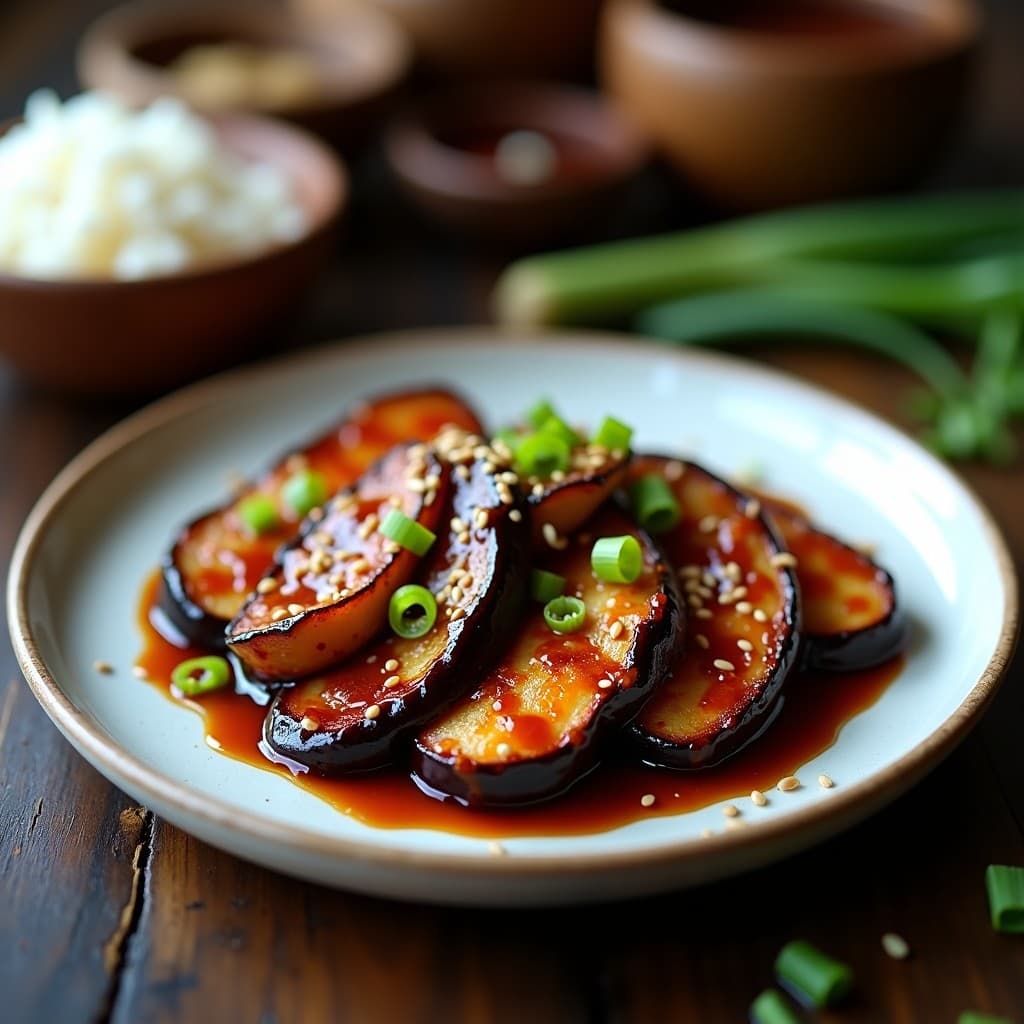 Costillas de Berenjena con Glaseado de Salsa Teriyaki: Receta Vegana en Airfryer y Pegajosa