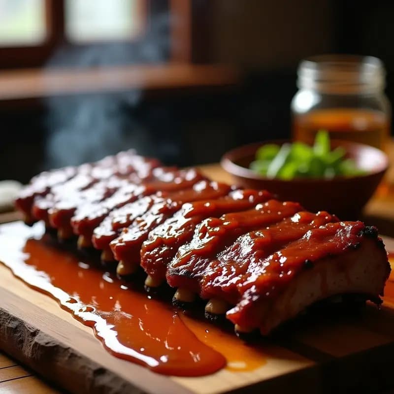 Costillas de Cerdo Glaseadas con Miel y Mostaza a la Parrilla: Receta BBQ para Carnívoros