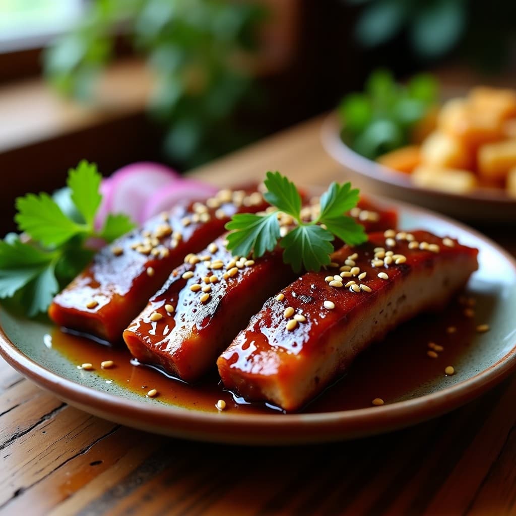 Costillas de Cerdo Marinadas en Miel de Dátil y Ras el Hanout: Receta Marroquí en Airfryer Crujiente