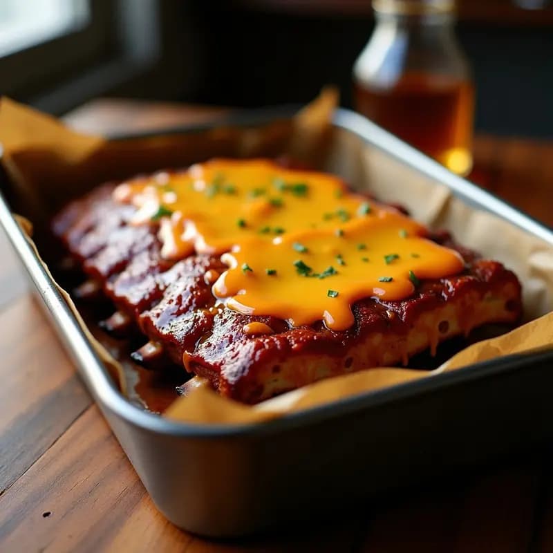 Costillas de Cerdo Glaseadas con Miel, Salsa Teriyaki y Queso Fundido: Carnes que Enganchan