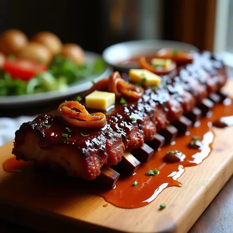 Costillas de Cerdo al Horno con Salsa Barbacoa y Miel: Receta Americana Hipercalórica