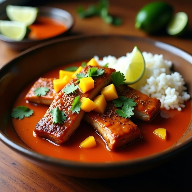 Costillas de Cerdo con Salsa de Mango y Jalapeño: Receta en Olla Lenta con Toque Picante