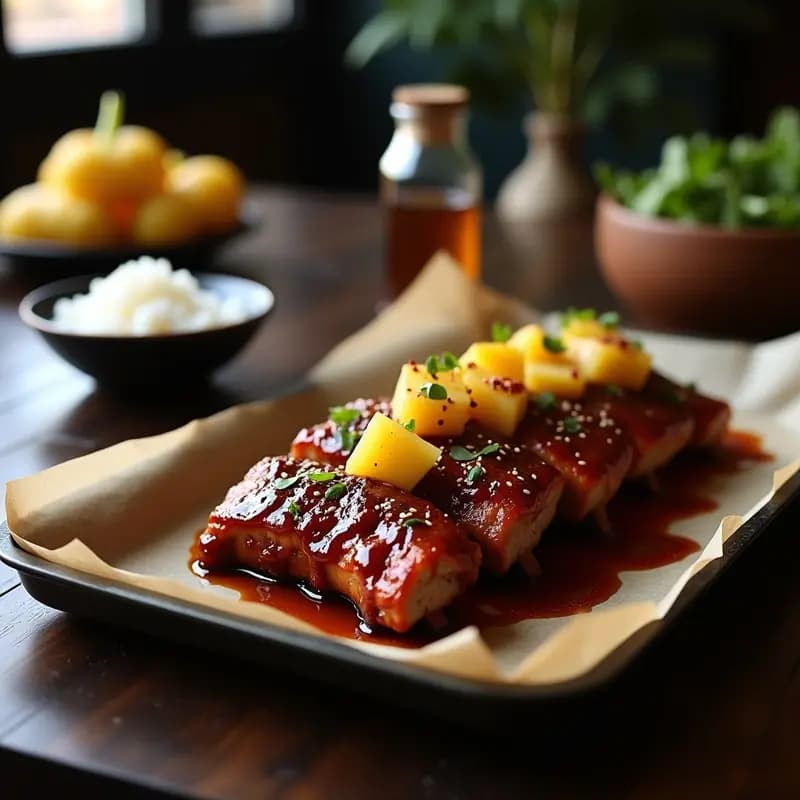 Costillas de Cerdo al Horno con Salsa Teriyaki y Piña: Receta Dulce y Salada para Chuparse los Dedos