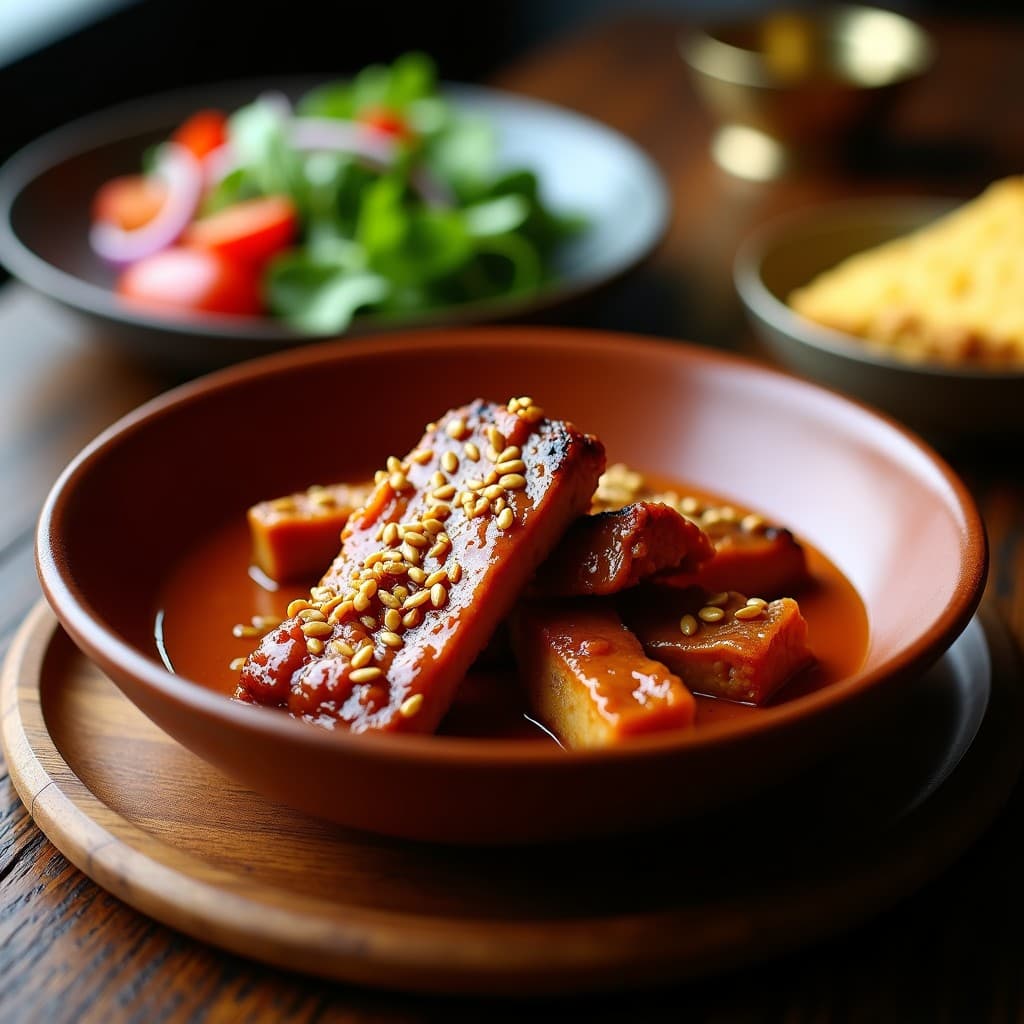 Costillas de Jackfruit en Barbacoa con Aderezo de Mostaza y Miel: Receta Vegana en Olla Lenta