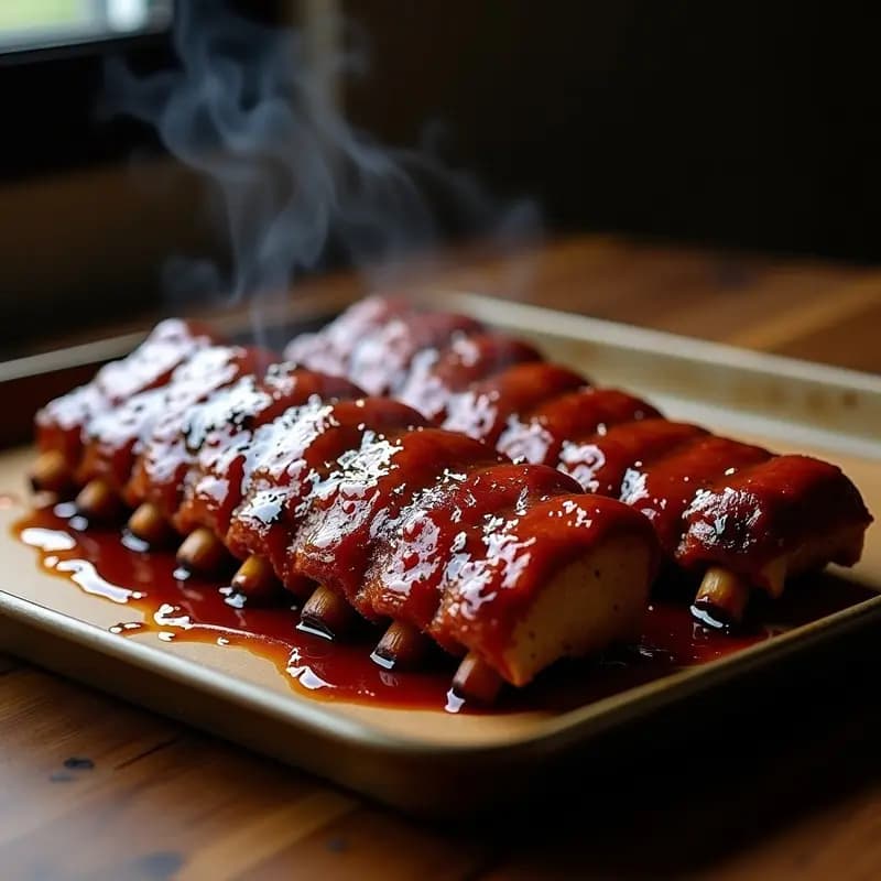 Costillas Glaseadas con Miel y Salsa Barbacoa Casera: Receta en Horno para 4 Personas