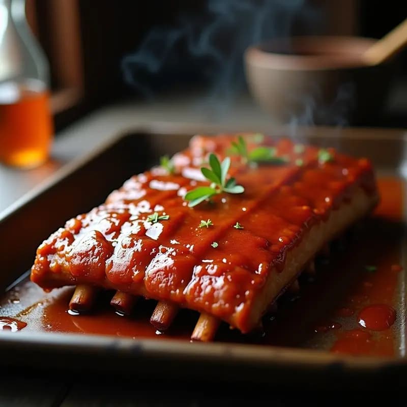 _costillas Glaseadas con Miel y Salsa Teriyaki: Caramelizadas y Jugosas al Horno
