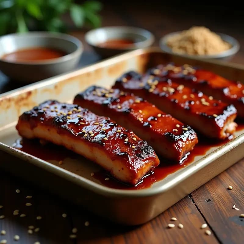 Costillas Glaseadas con Salsa Teriyaki y Miel: Receta Pegajosa y Deliciosa al Horno