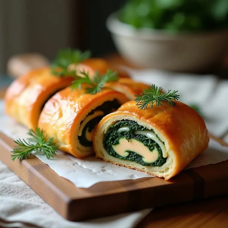 Coulibiac de Salmón y Espinacas: Pastel Ruso en Masa de Hojaldre para Ocasiones Especiales
