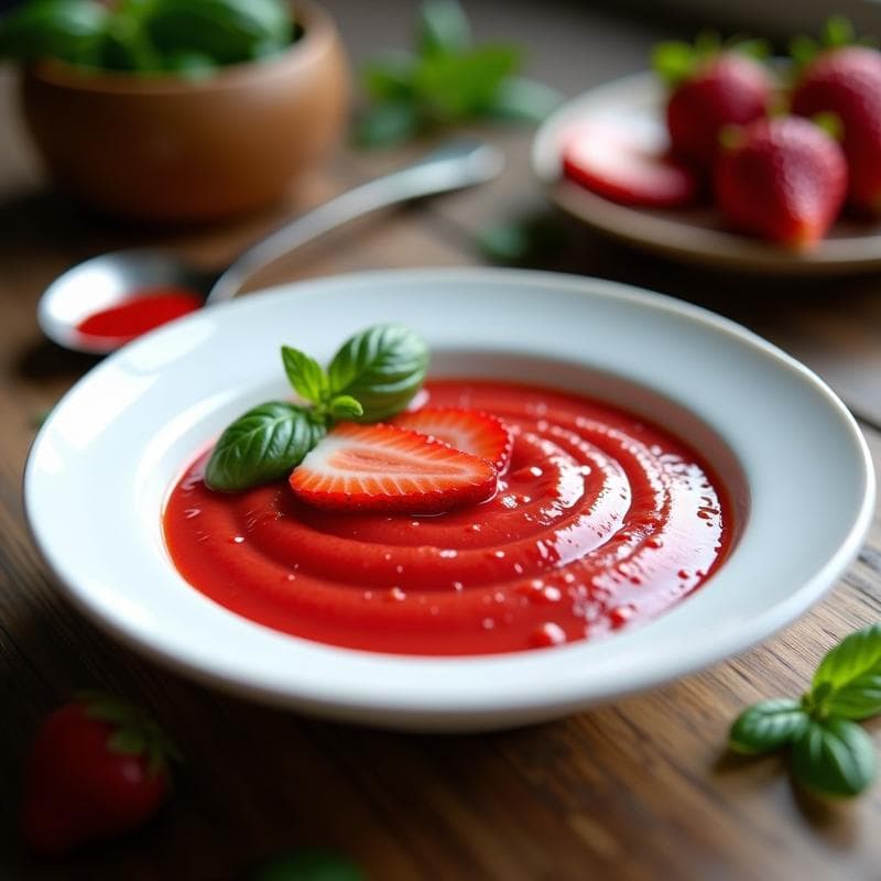Coulis de Fresa con Albahaca: Receta Sin Azúcar y Express para Postres Gourmet