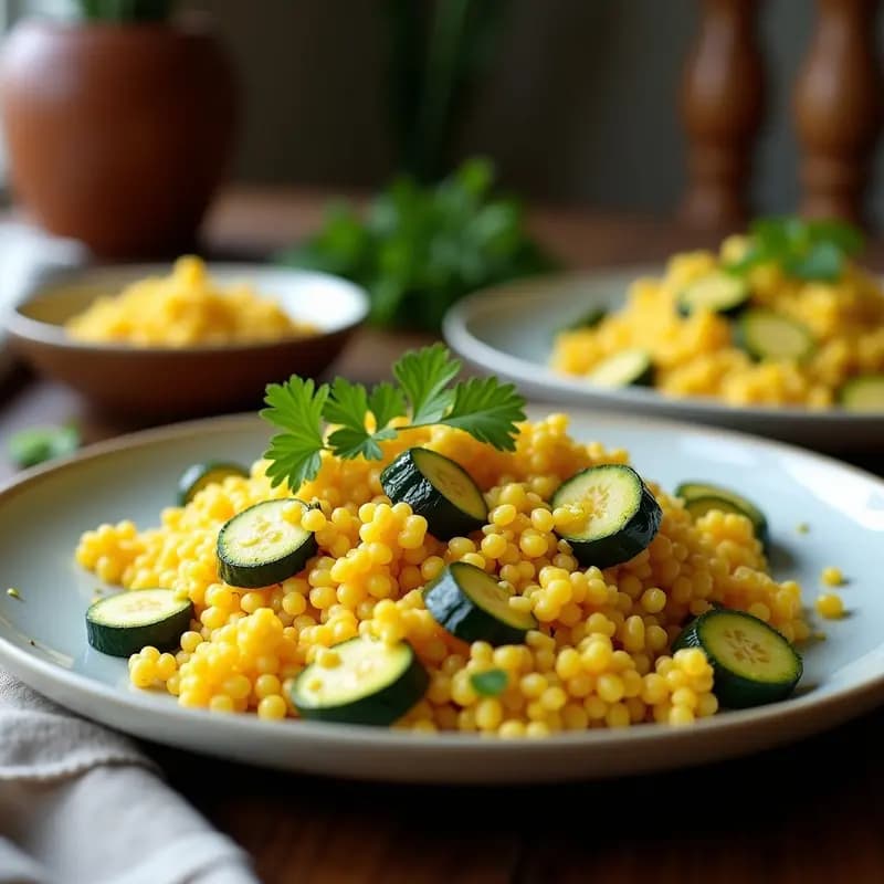 Couscous de Calabacín con Curry y Aceite de Coco: Plato Marroquí Keto y Sin Gluten