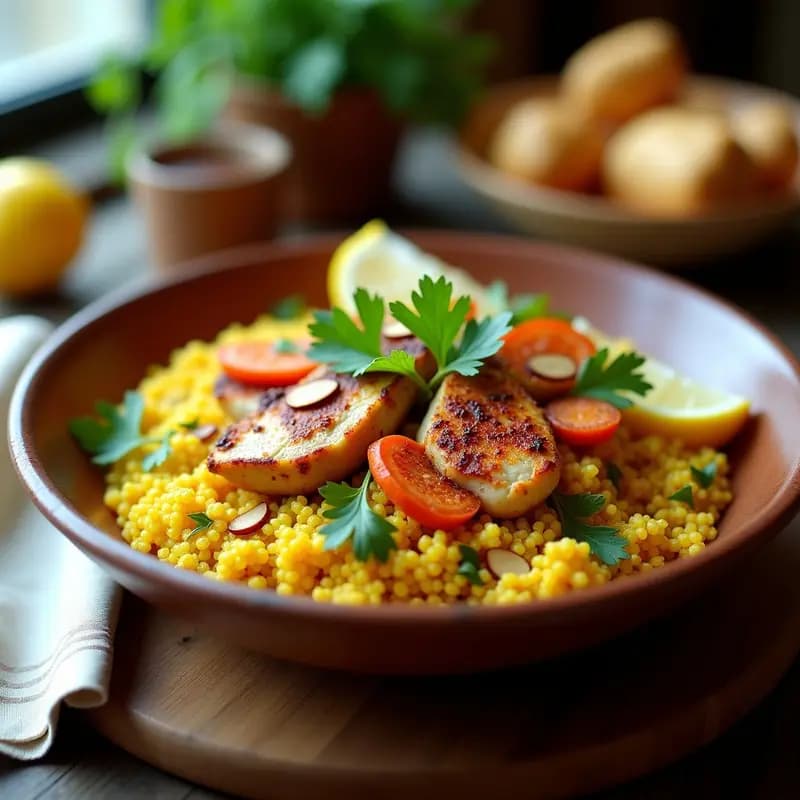 Couscous de Calabacín y Pollo: Receta Marroquí Ligera y Sabrosa