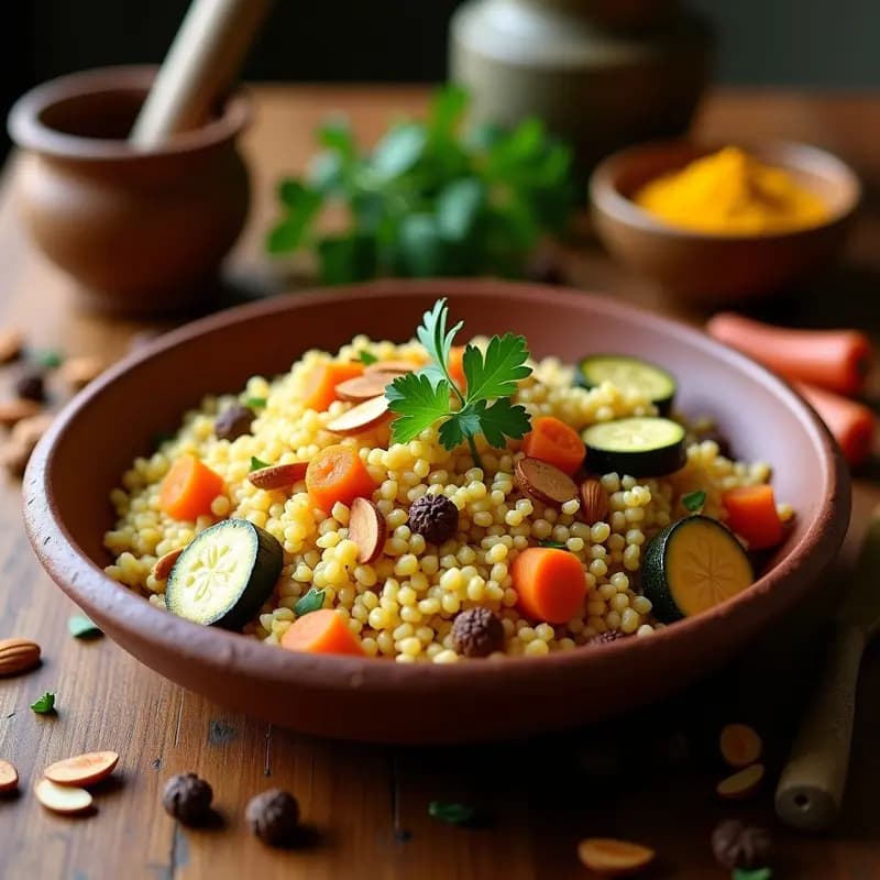 Couscous Marroquí de Calabacín y Zanahoria: Receta en Olla Exprés Vegana y Rápida