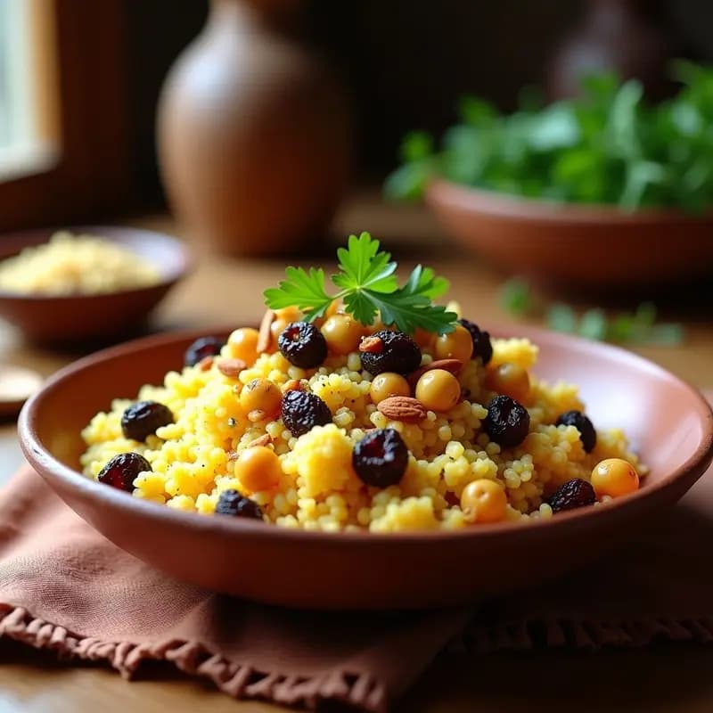 Couscous de Cauliflor con Garbanzos y Pasas: Receta Marroquí Keto y Sin Gluten