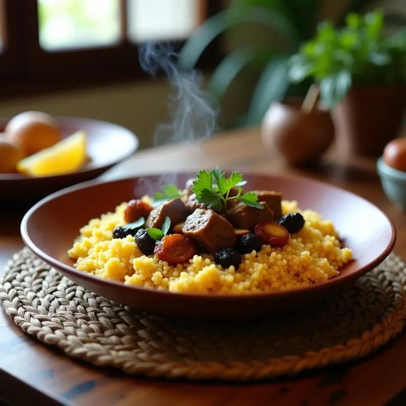 Couscous de Coliflor con Cordero y Ciruelas: Receta Marroquí Baja en Carbohidratos