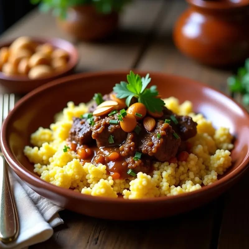 Couscous de Coliflor con Cordero al Ras el Hanout: Receta Marroquí alta en especias