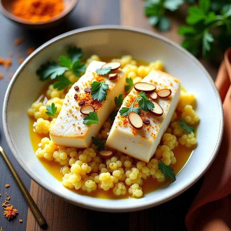 Couscous de Coliflor con Merluza y Azafrán: Receta Keto en 20 Minutos