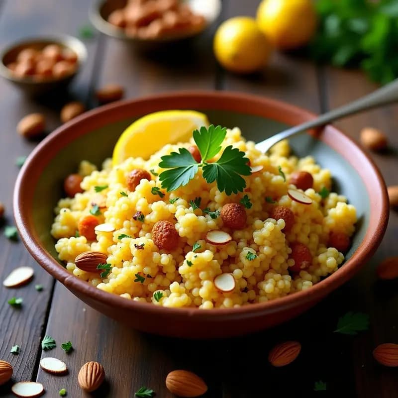 Couscous Marocí de Coliflor con Pasas y Almendras: Versión Low-Carb y Vegana