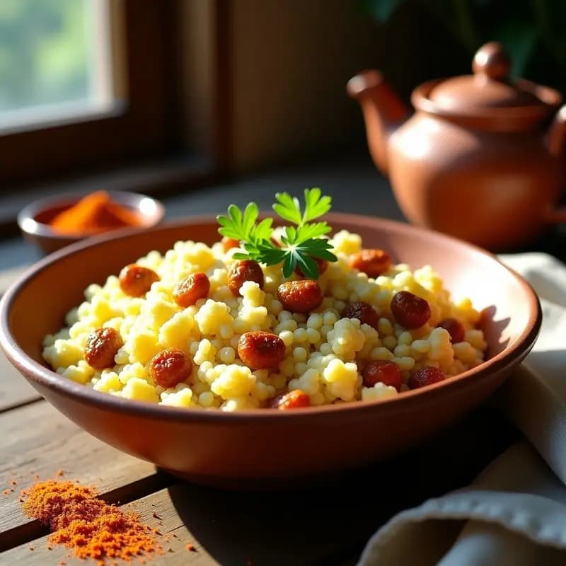 Couscous de Coliflor con Pasas y Piñones: Receta Magrebí Keto y Baja en Carbohidratos