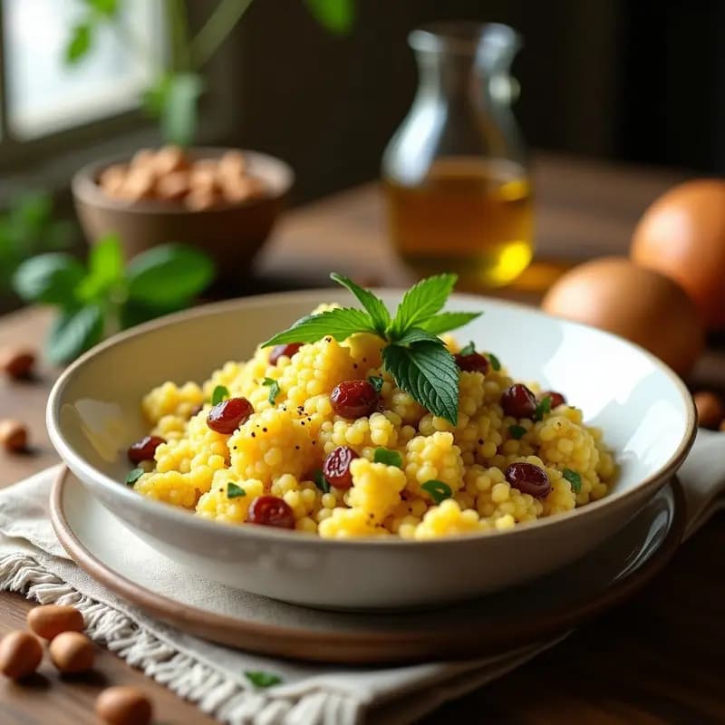 Cuscús de Coliflor con Pascales y Piñones: Receta Magrebí Low Carb y Sin Gluten