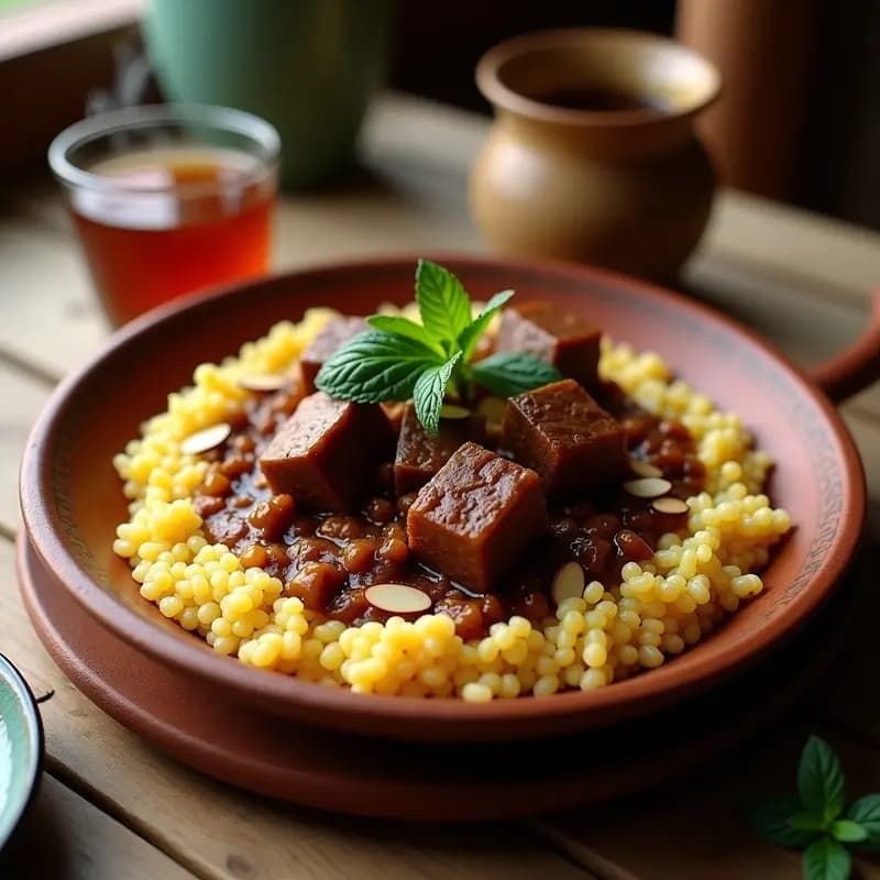 Cuscús Marroquí con Cordero y Ciruelas Pasas: Receta Norteafricana en una Hora