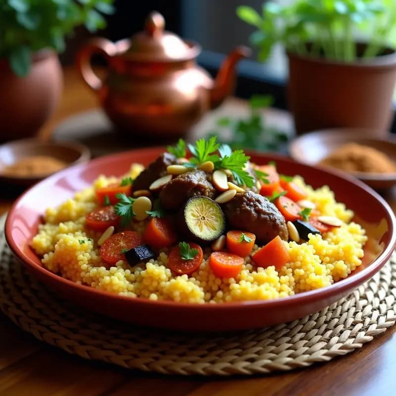 Couscous con Cordero y Vegetales al Ras el Hanout: Receta Marroquí en una sola Olla
