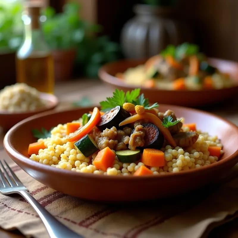 Couscous Marroquí con Cordero y Verduras: Receta en Olla Express con Toque Especiado
