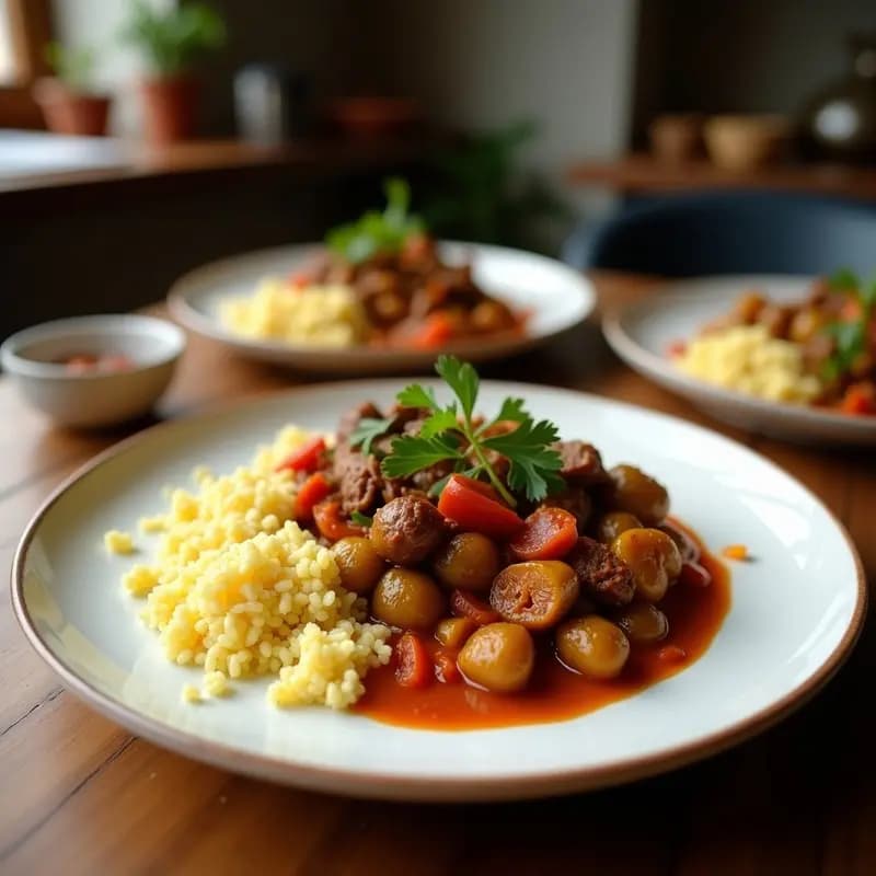 Couscous con Cordero y Verduras: Receta Marocí Tradicional en Olla de Cocción Lenta