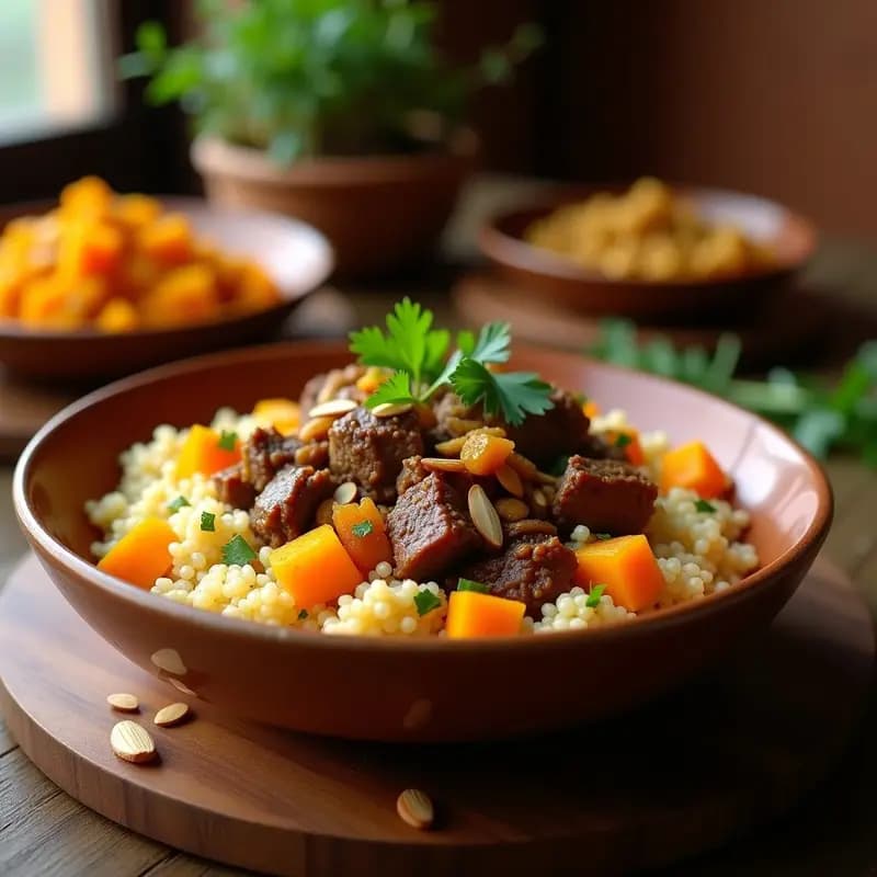 Couscous de Espelta con Cordero y Calabaza: Receta Magrebí Tradicional en Olla Lenta