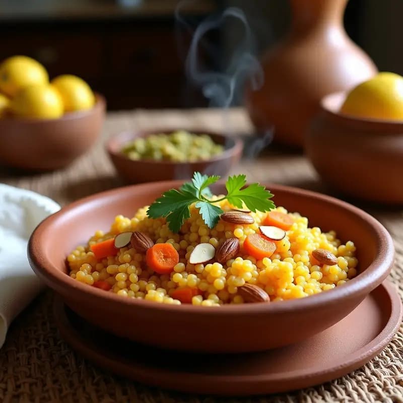 Couscous de Espelta con Pasas y Piñones: Receta Norteafricana en Olla Exprés