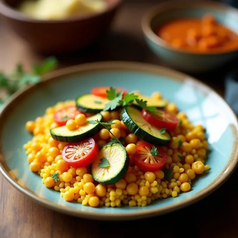 Couscous de Garbanzos y Calabacín con Ras el Hanout: Plato Marroquí en Thermomix