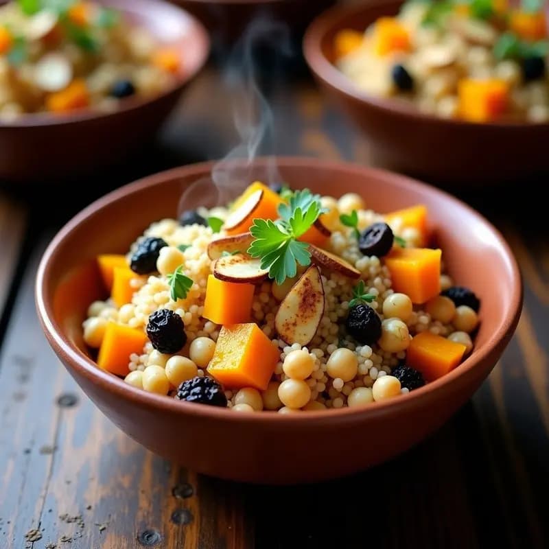 Couscous de Garbanzos y Calabaza: Receta Marroquí Vegana con Especias Ras el Hanout