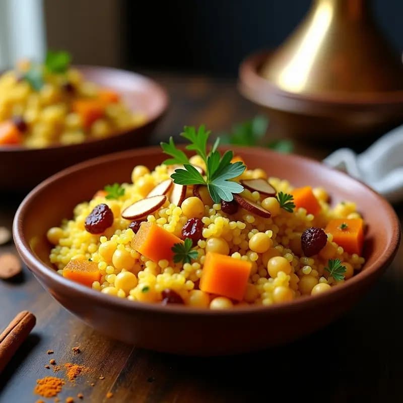 Couscous de Garbanzos con Pasas y Calabaza: Receta Magrebí Vegana y Sin Gluten