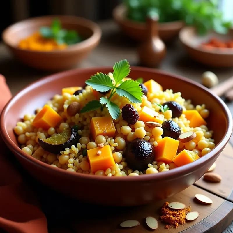 Couscous de Garbanzos y Verduras: Receta Marocí Vegana en una sola Olla