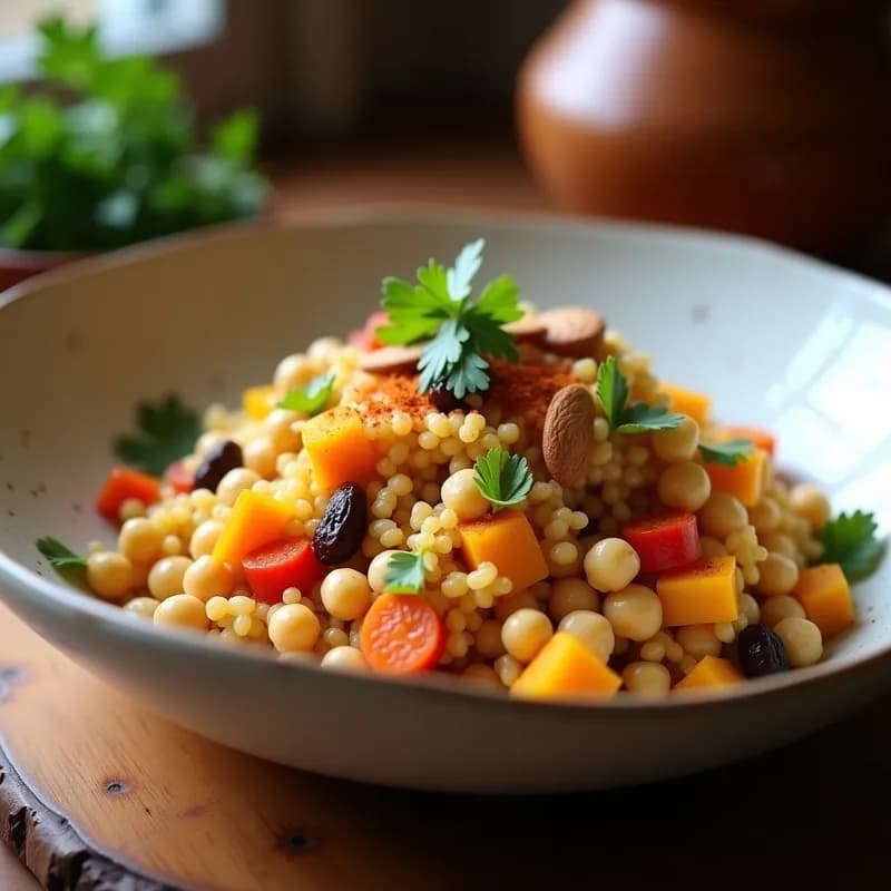 Couscous Marroquí Vegano con Curry: Receta Rápida y Alta en Proteína