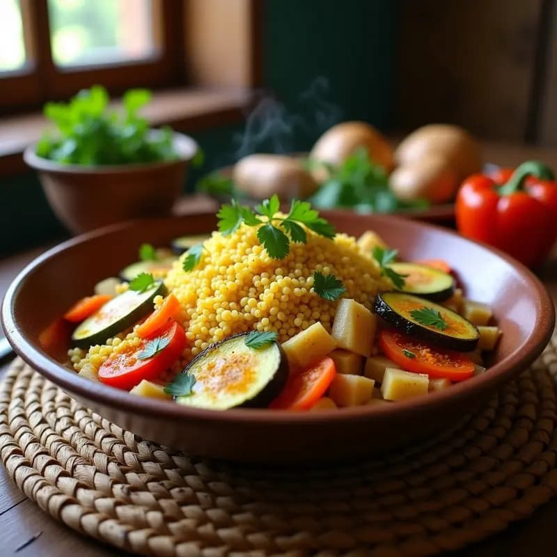 Couscous Marroquí con Verduras y Pollo: Receta Norteafricana de Una Sola Olla y Baja en Grasas