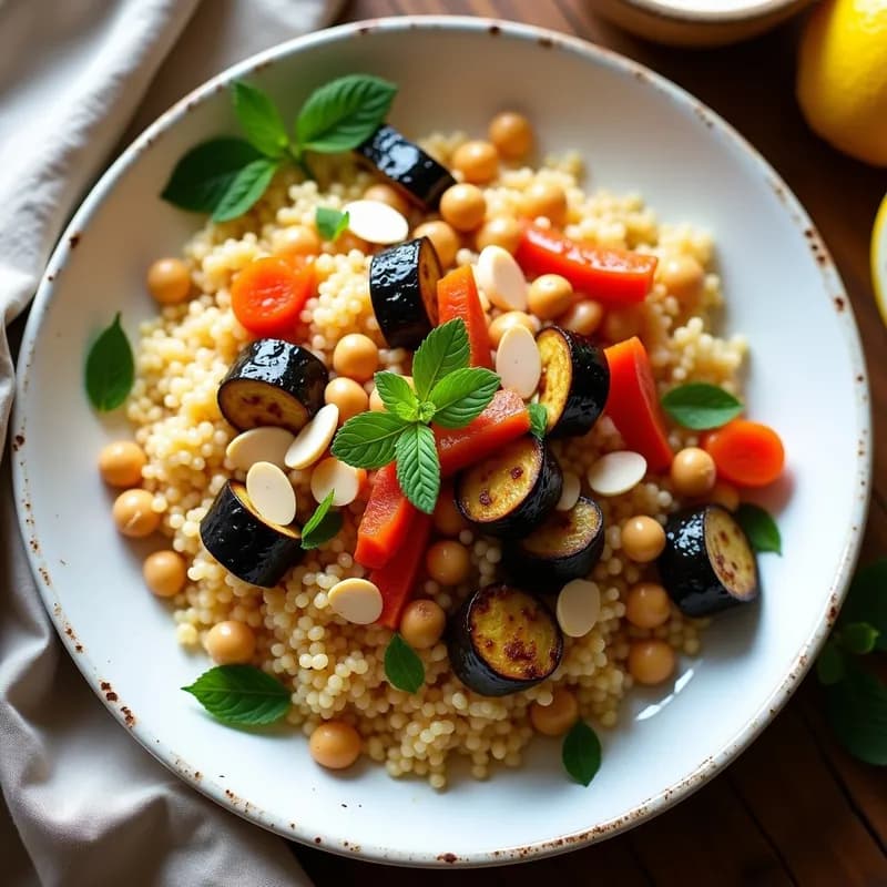 Couscous Marroquí con Vegetales Asados: Receta en Airfryer Sin Aceite y Alta en Fibra