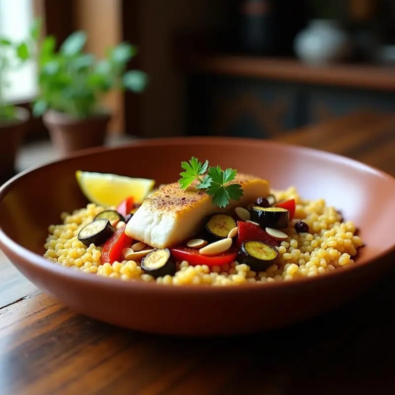Couscous Marroquí con Merluza y Verduras de Temporada: Receta en Cuscusera con Ras el Hanout