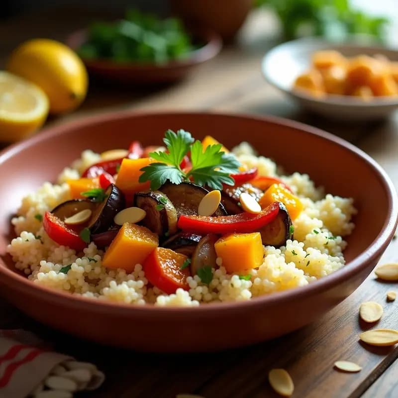 Cuscús de Quinoa con Verduras Asadas y Limón: Receta Marroquí Sin Gluten en Airfryer