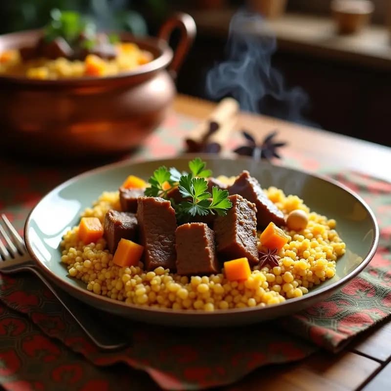 Couscous Real con Cordero, Garbanzos y Calabaza: Receta Marroquí para Ocasiones Especiales