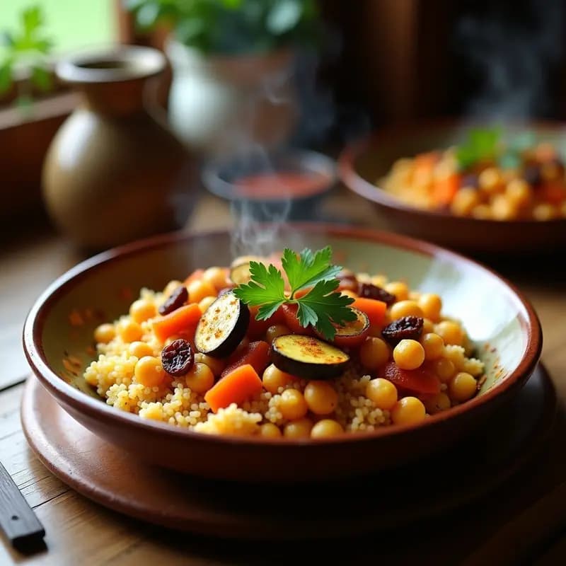 Couscous de Trigo Integral con Verduras y Garbanzos: Receta Marroquí en Olla Lenta