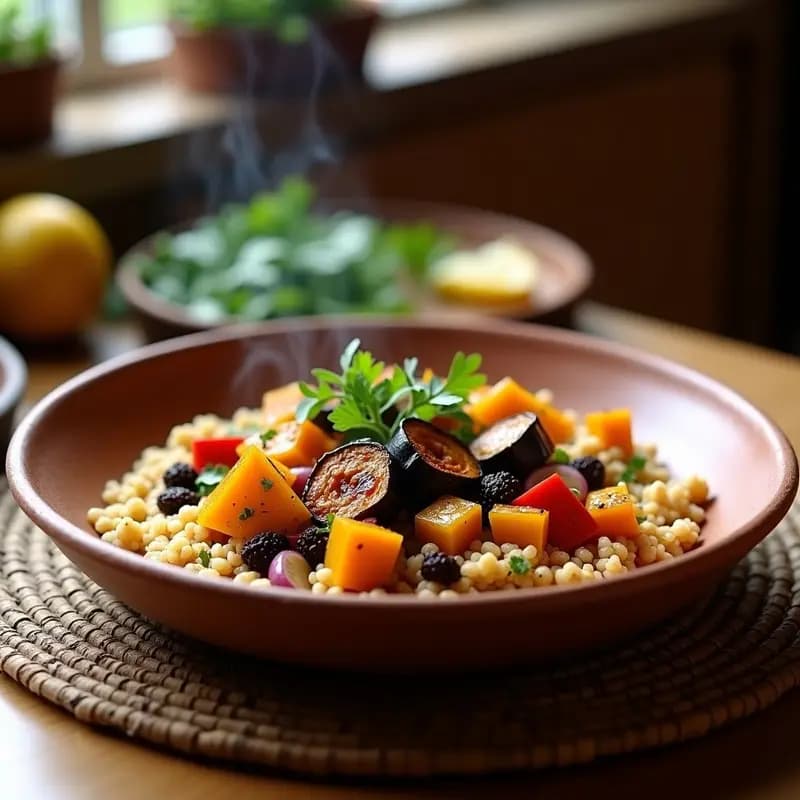 Couscous de Trigo Sarraceno con Verduras Asadas: Receta Norteafricana Sin Gluten