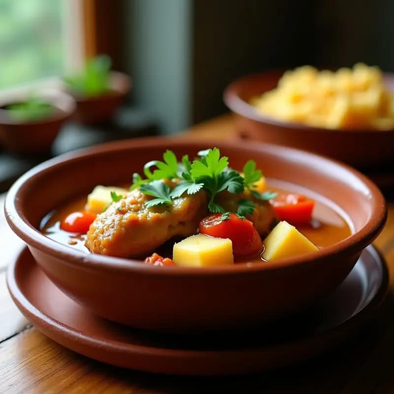 Coxidinho de Frango: Guiso Brasileño de Pollo con Yuca y Cilantro en Olla Lenta