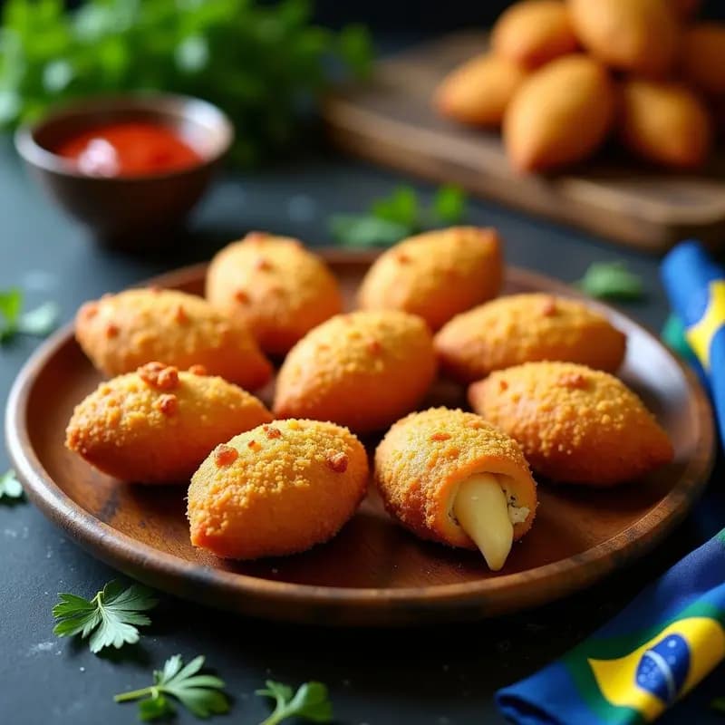 Coxinha Brasileira de Pollo y Crema de Catupiry: Croquetas Doradas en Airfryer