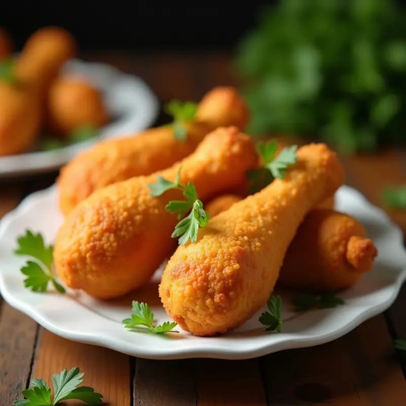 Coxinha Brasileira de Pollo Desmenuzado: Croquetas Fritas en Forma de Muslo