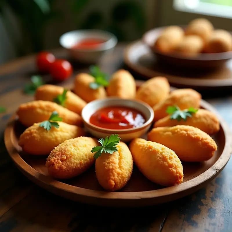Coxinha Brasileña de Pollo y Catupiry: Croquetas Fritas con Toque Cremoso