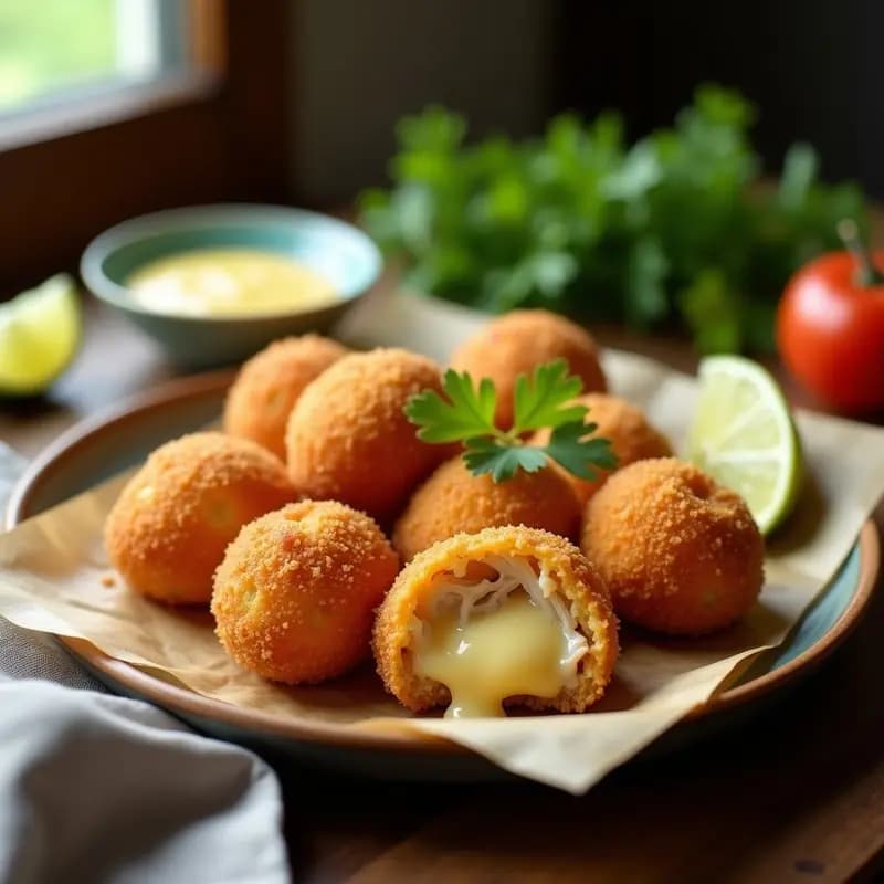 Coxinha Brasilera de Pollo y Catupiry: Croquetas Crujientes con Relleno Cremoso