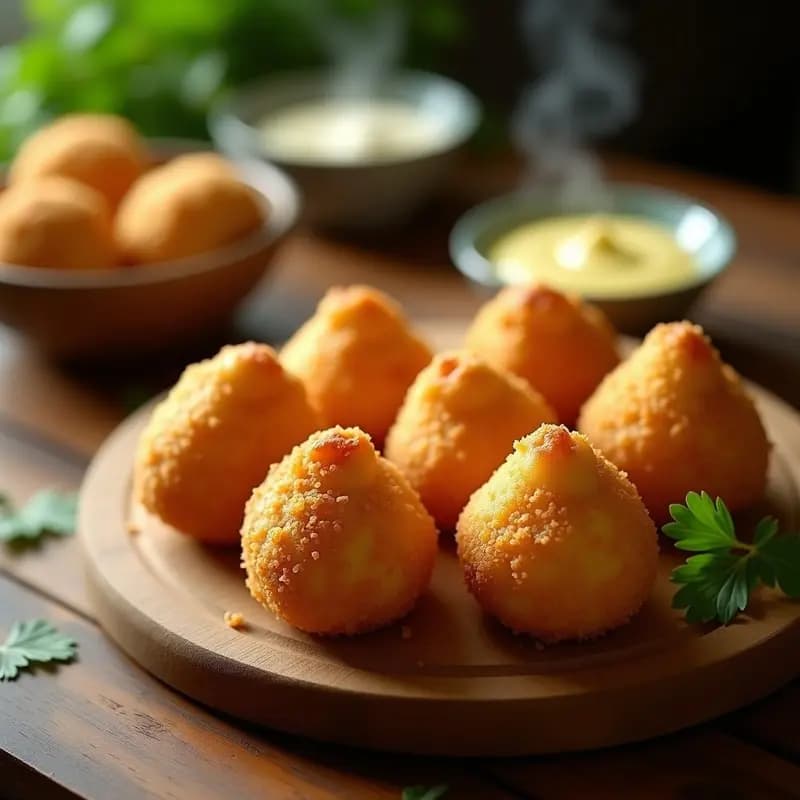 Coxinha Brasilera de Pollo Desmenuzado: Croqueta Tradicional en Forma de Lágrima