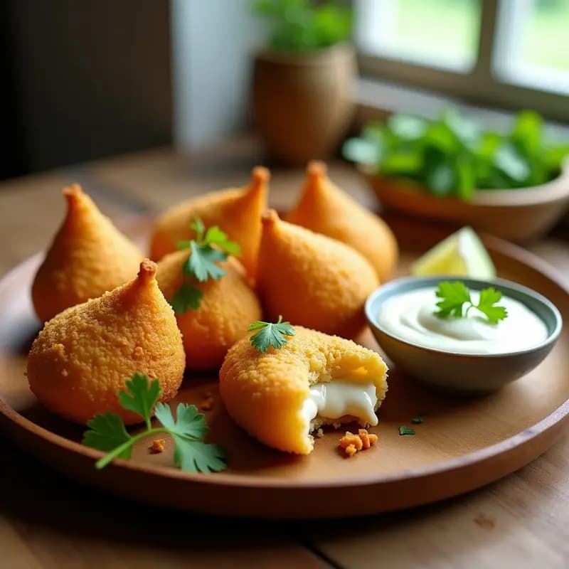 Coxinha de Frango Brasileira rellena de Catupiry Vegano: Receta en Airfryer Sin Gluten